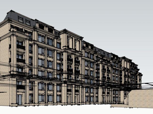 Sketchup住宅模型|多层联排住宅，居住建筑，新古典风格