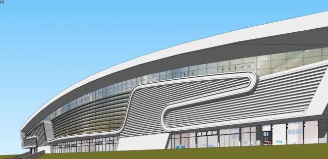 Sketchup车站路桥|多层火车站汽车站，现代风格，交通建筑