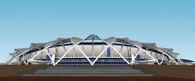 Sketchup体育馆模型|多层体育场馆，现代风格