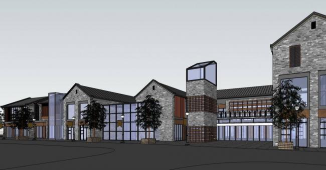 Sketchup商业模型|多层沿河商业街，古建，中式风格