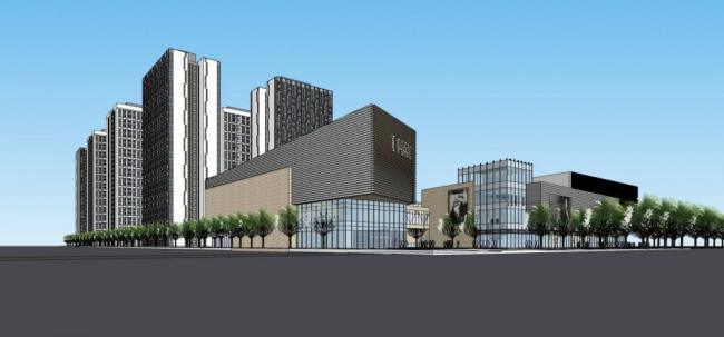 Sketchup综合体模型|江津双福商业综合体，高层办公，住宅，现代风格