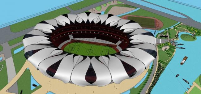 Sketchup体育馆模型|多层奥体中心，体育建筑，现代风格