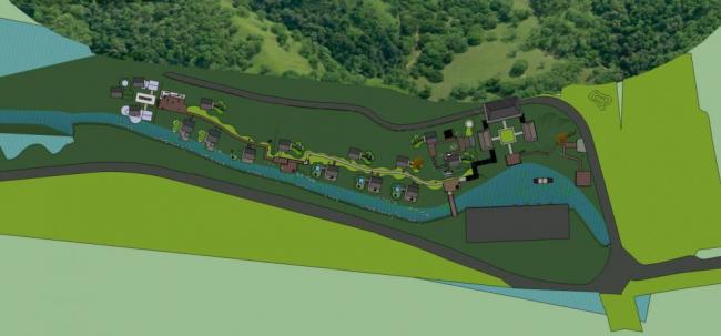 Sketchup酒店模型|苏州树山云温泉度假村，酒店，中式风格