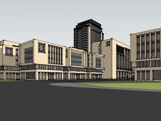 Sketchu工业厂房|多层高层混合办公产业园，厂房工业建筑，现代风格