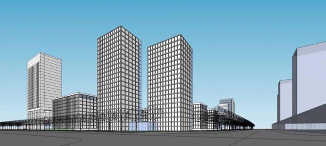 Sketchup综合体模型|城市商业综合体，高层办公，现代风格