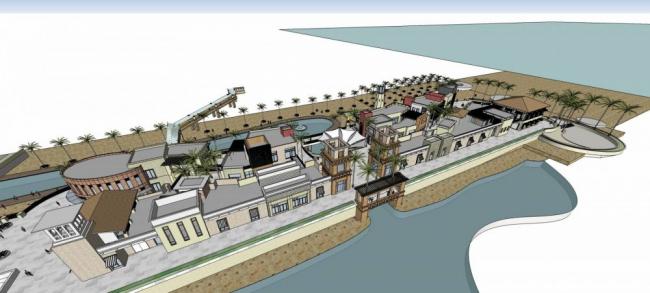 Sketchup商业模型|多层渔人码头商业街，现代风格