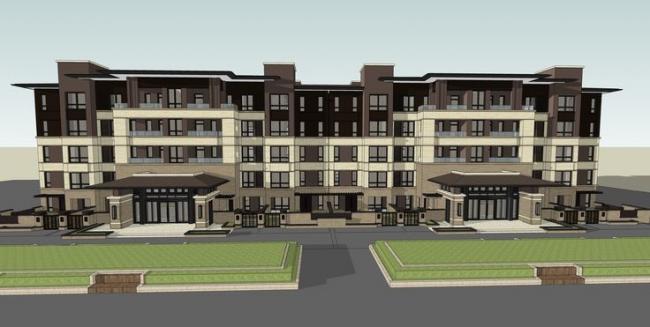 Sketchup住宅模型|多层住宅，花园洋房，居住建筑，新古典风格
