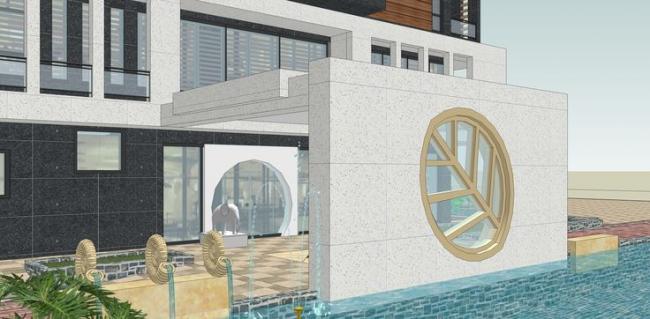 Sketchup商业模型|多层私人会所，商业建筑，现代风格