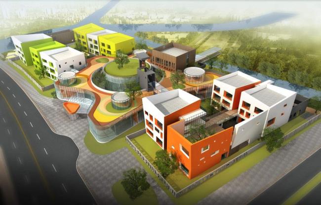 Sketchup学校模型|地层幼儿园学校，现代风格，教育建筑