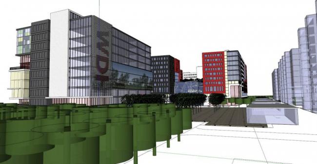 Sketchup办公模型|多层办公区，现代风格