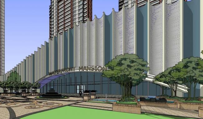 Sketchup住宅模型|高层住宅小区，现代风格，居住建筑