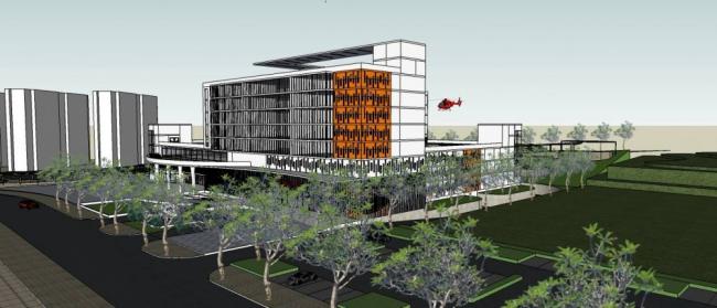 Sketchup医院模型|二级甲等多层医院，病院，现代风格，医疗建筑