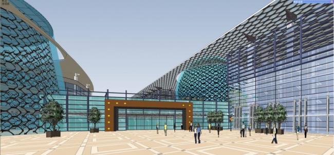 Sketchup酒店模型|宿迁会议中心，多层酒店，办公，现代风格