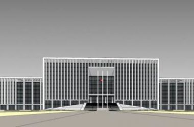 Sketchup办公模型|多层政府办公楼，现代风格-BIM建筑网