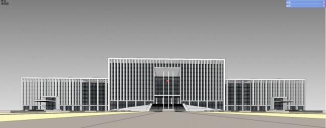 Sketchup办公模型|多层政府办公楼，现代风格