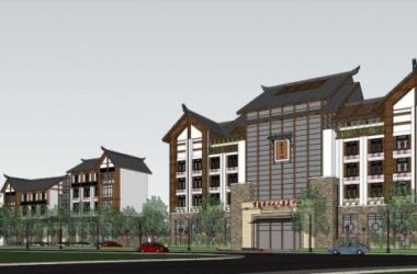 Sketchup医院模型|多层康复中心，医院医疗建筑，中式风格-BIM建筑网