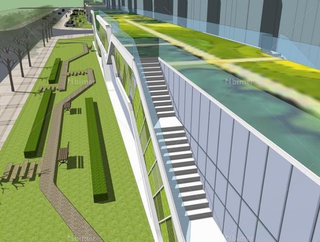 Sketchup商业模型|多层农贸市场，社区商业，现代风格