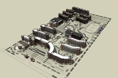 Sketchup学校模型|多层中小学学校，教学楼，教育建筑，新古典风格-BIM建筑网