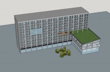 Sketchup办公模型|小高层办公楼，现代风格-BIM建筑网