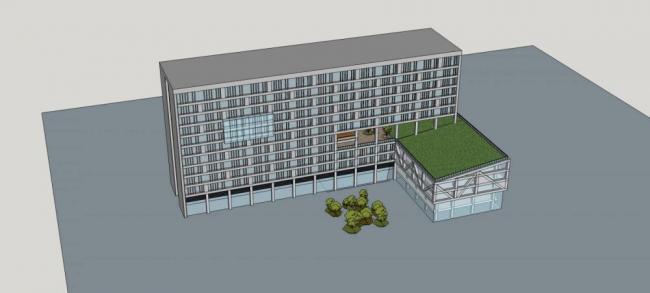 Sketchup办公模型|小高层办公楼，现代风格