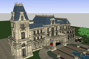 Sketchup商业模型|多层售楼处/会所，欧式古典风格，商业建筑-BIM建筑网