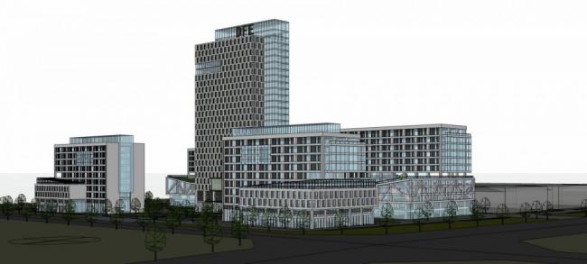 Sketchu工业厂房|烟台东方电子产业园，多层高层混合，办公厂房，工业建筑，现代风格