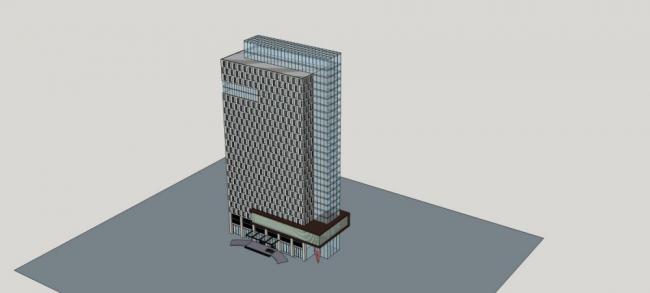 Sketchup办公模型|高层办公楼，写字楼，现代风格