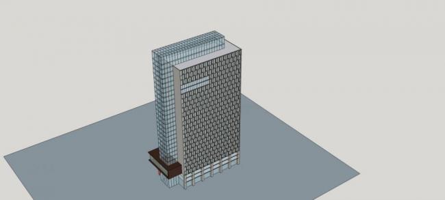 Sketchup办公模型|高层办公楼，写字楼，现代风格