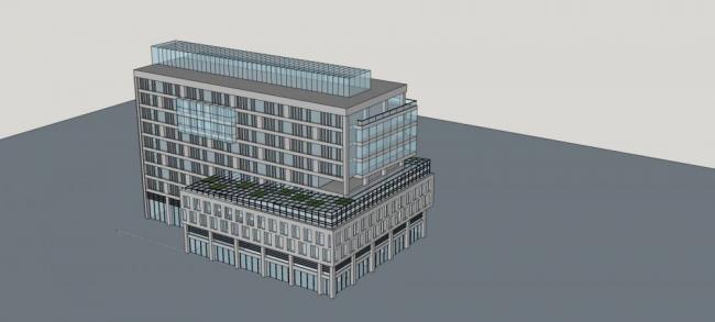 Sketchup办公模型|多层办公楼，写字楼，现代风格