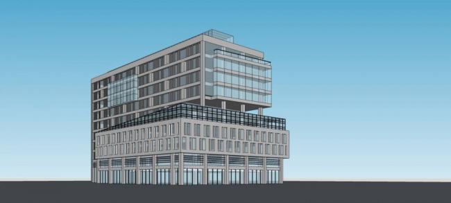 Sketchup办公模型|多层办公楼，写字楼，现代风格