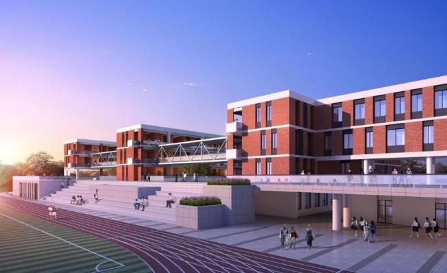 Sketchup学校模型|江山经济开发区小学，多层中学，教学楼，教育建筑，现代风格