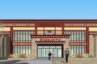 Sketchup办公模型|多层察雅县技能培训中心，藏式风格-BIM建筑网