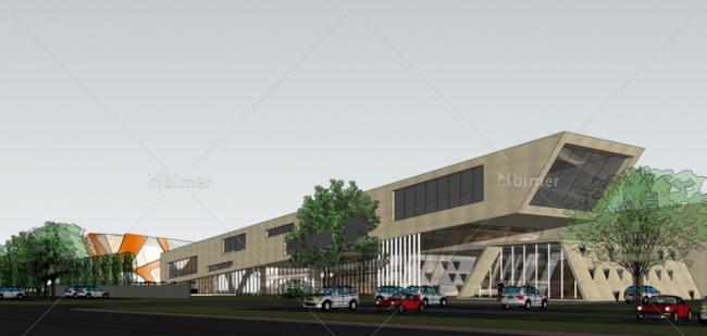 Sketchup商业模型|多层万科售楼处会所，现代风格，商业建筑