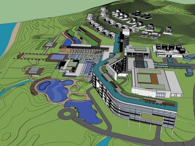 Sketchup酒店模型|多层度假酒店，现代风格