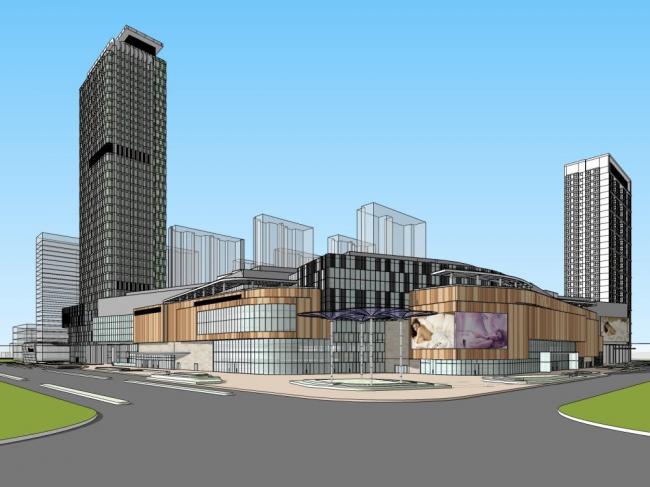 Sketchup综合体模型|超高层商业综合体，办公写字楼，酒店，住宅，现代风格