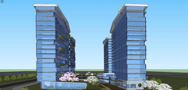 Sketchup住宅模型|高层住宅，现代风格，居住建筑