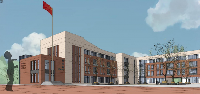 Sketchup学校模型|多层中小学学校，教育建筑，现代风格