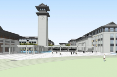 Sketchup学校模型|多层中学学校，教学楼，教育建筑，中式风格-BIM建筑网