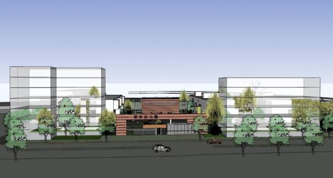 Sketchup学校模型|多层幼儿园学校，教育建筑，现代风格