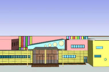 Sketchup学校模型|多层幼儿园学校，教育建筑，现代风格-BIM建筑网