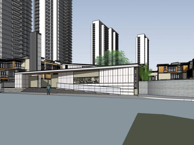 Sketchup住宅模型|高层住宅小区，现代风格，居住建筑