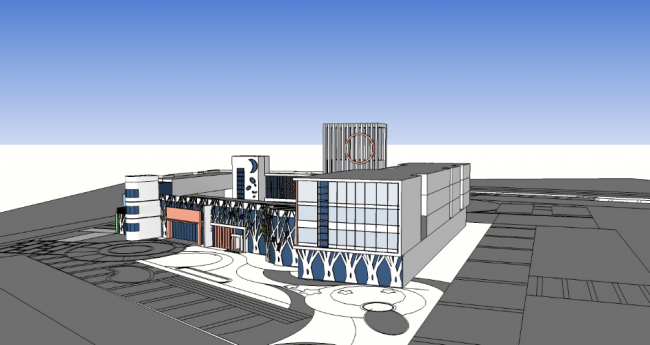 Sketchup学校模型|多层幼儿园学校，教育建筑，现代风格