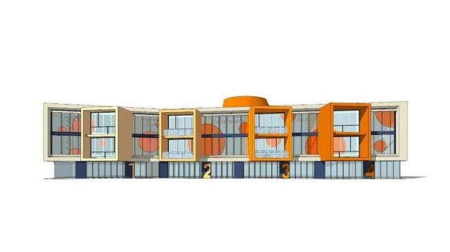 Sketchup学校模型|多层幼儿园学校，教育建筑，现代风格