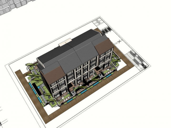Sketchup住宅模型|高层住宅，现代风格，居住建筑
