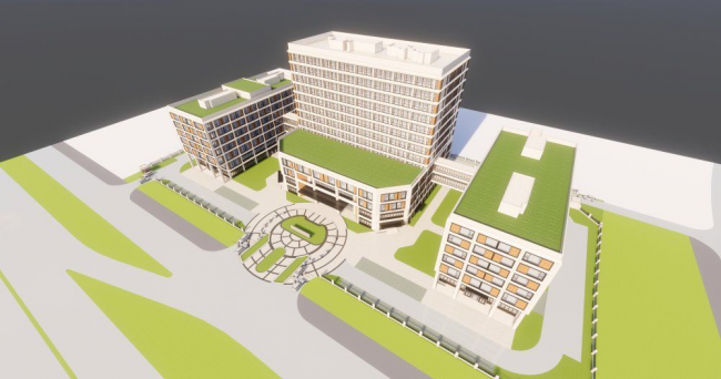 Sketchup医院模型|多层高层混合医院，现代风格，医疗建筑