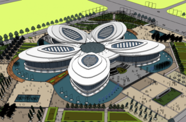 Sketchup文化模型|多层砀山县市民文化活动中心，现代风格-BIM建筑网