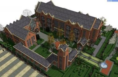 Sketchup学校模型|多层幼儿园学校，教育建筑，英式古典风格-BIM建筑网