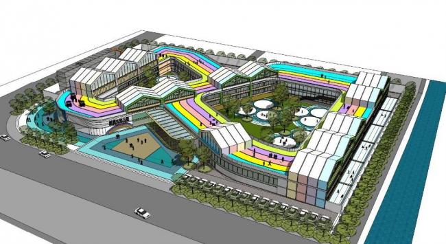 Sketchup学校模型|多层幼儿园学校，教育建筑，现代风格