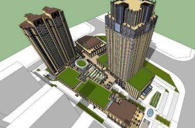 Sketchup综合体模型|多层高层混合综合体， 银行，商业街，超市，高层住宅，新古典风格-BIM建筑网