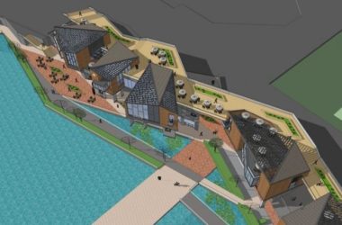 Sketchup商业模型|多层商业酒吧街，新中式风格-BIM建筑网